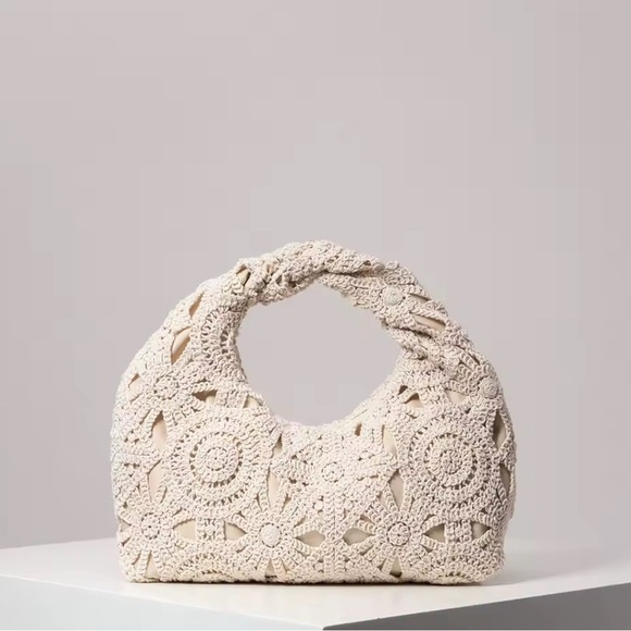 Handbags - Elegant Cream Crochet Women Bag